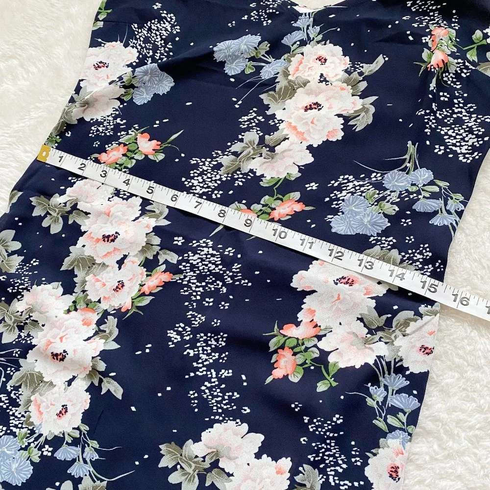 Love Fire, NWOT, Women's Floral Slip Dress, Adjustable Straps, Navy Blue, Size S - Picture 3 of 10